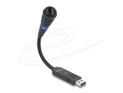 Delock USB Microphone with Gooseneck and Mute Button