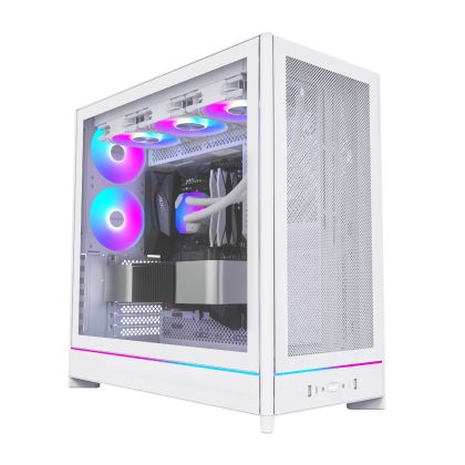 Montech кутия Case ATX - HS01 PRO (W) - 5 x 120 mm ARGB Fans, USB-C, White