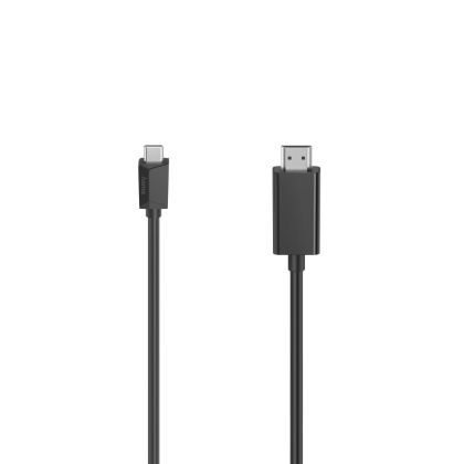 Kablo HAMA USB-C erkek - HDMI erkek, Ultra HD, 4K, 3 m, 3 yıldız, Siyah