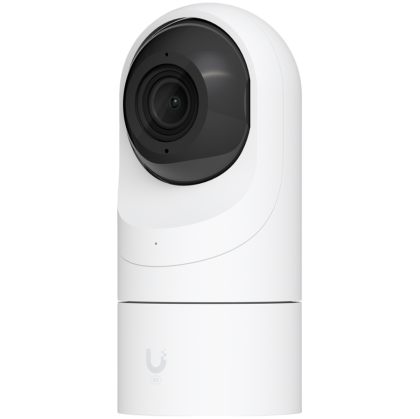 UBIQUITI G5 Flex; 2K (4MP) video resolution; Versatile table or ceiling mounting; 6 m (20 ft) IR night vision; AI event detections; Connect and power using PoE; Record audio with an integrated microphone; Weather-resistant (outdoor covered).