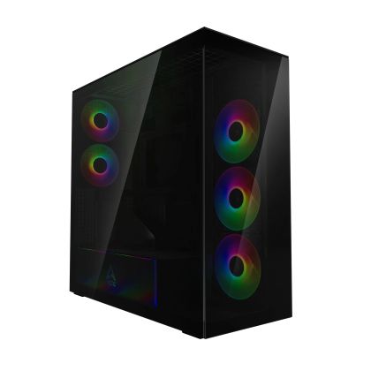 Arctic Case E-ATX - Xtender VG (Black) - PCIe Gen 4 riser included, 5 A-RGB Fans included