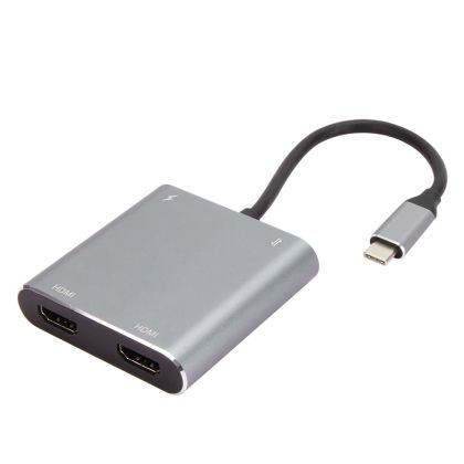 VCom докинг станция Docking Station USB-C 4-in-1 - CU450S - HDMI x 2, USB2.0, USB-C PD3.0 100W, MST