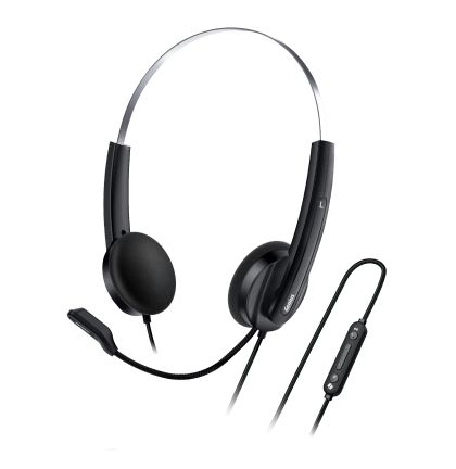 Genius слушалки с микрофон Headset HS-220U - AI, USB-C, Mic, Black