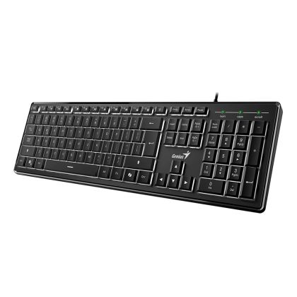 Genius клавиатура кирилизирана Keyboard SlimStar 820 Black  - AI, Illuminated, Slim, BG, USB