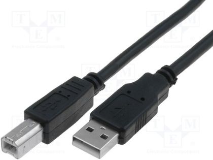 VCom Кабел USB 2.0 AM / BM Black - CU201-B-5m