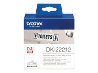 Consumable Brother DK-22212 White Continuous Length Film Tape 62mm x 15.24m, Black on White