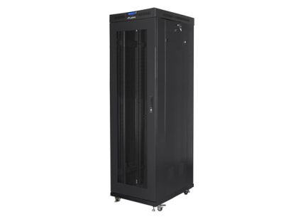 Комуникационен шкаф Lanberg rack cabinet 19" free-standing 42U/600x1000 (flat pack) with mesh door lcd black v2