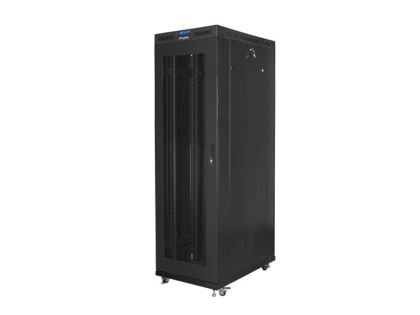 Communication cabinet Lanberg rack cabinet 19" free-standing 42U/800x1200 (flat pack) with mesh door lcd black v2