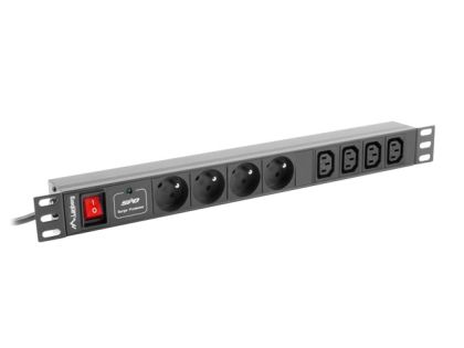 Филтър Lanberg power distribution unit (PDU) 19"1U 10A 8 SOCKETS 2M, black