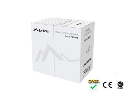 Cable Lanberg LAN cable CAT.6 utp 305m solid cu gray fluke passed