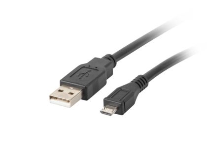 Кабел Lanberg USB MICRO-B (M)  ->  USB-A (M) 2.0 cable, 1m, black