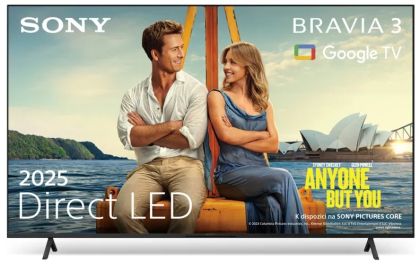 Television Sony K-65S35 65" 4K HDR TV BRAVIA 3 , Direct LED, 4K HDR Processor X1 , Triluminos PRO, Live Color, Dynamic Contrast Enhancer, Motionflow XR 200/240 Hz, X-Balanced Speaker, Dolby Atmos, DVB-C / DVB-T/T2 / DVB-S/S2, 4xHDMI, 2xUSB, Android TV, Go