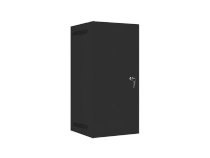 Комуникационен шкаф Lanberg rack cabinet 10" wall-mount 12U/280x310 for self-assembly with metal door black (flat pack)