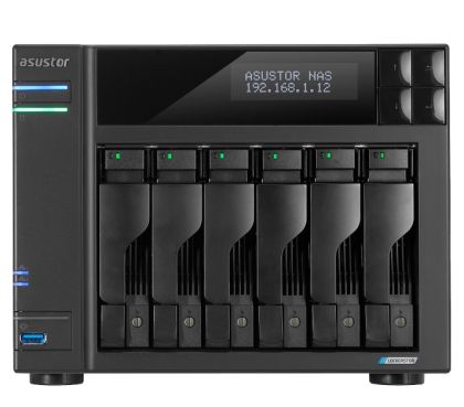 Мрежов сторидж Asustor Lockerstor AS6706, 6 Bay NAS, Intel Jasper Lake Quad-Core 2.0GHz, 8GB RAM DDR4, 2.5GbEx2, M.2 SSD Slots x 4 (Diskless), USB 3.2 Gen 2x2, Toolless installation, with hot-swappable tray, hardware encryption, MyArchive, EZ connect, EZ 