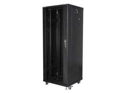 Комуникационен шкаф Lanberg rack cabinet 19" free-standing 32U / 600x600 self-assembly flat pack, black