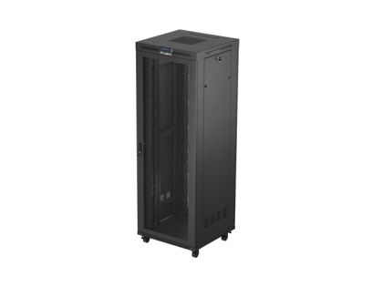 Комуникационен шкаф Lanberg rack cabinet 19" free-standing 47U/800X800 (FLAT PACK) with mesh door LCD black