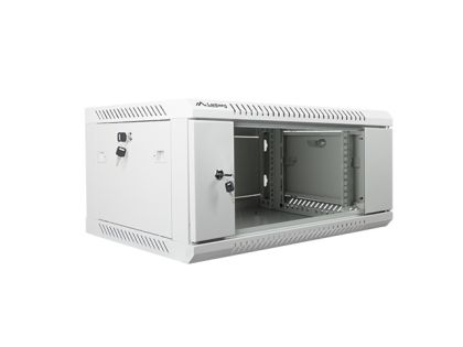 Комуникационен шкаф Lanberg rack cabinet 19" wall-mount 4U / 600x450 for self-assembly (flat pack), grey