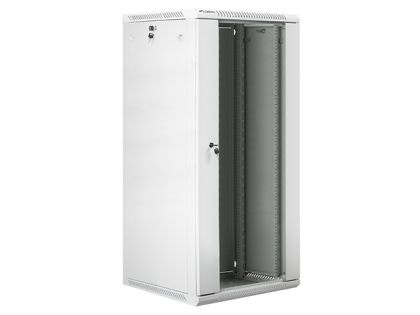 Комуникационен шкаф Lanberg rack cabinet 19" wall-mount 27U / 600x600 for self-assembly (flat pack), grey
