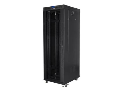 Communication cabinet Lanberg rack cabinet 19" free-standing 37U/600x800 (flat pack) with glass door lcd black v2