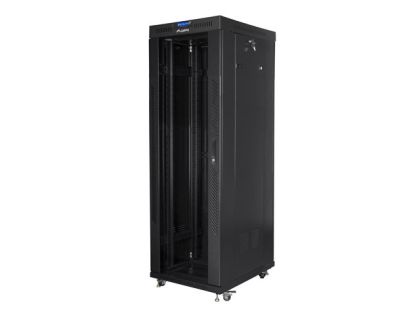 Communication cabinet Lanberg rack cabinet 19" free-standing 37U/800x1000 (flat pack) with glass door lcd black v2