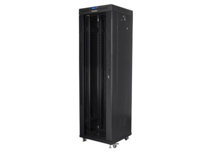 Communication cabinet Lanberg rack cabinet 19" free-standing 42U/600x600 (flat pack) with glass door lcd black v2