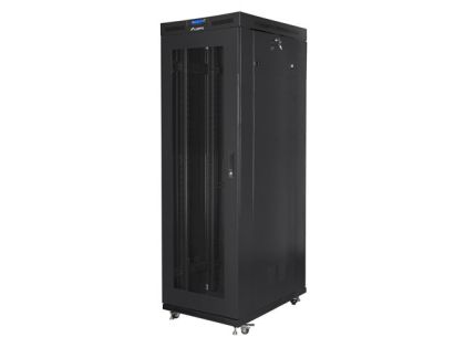 Communication cabinet Lanberg rack cabinet 19" free-standing 42U/800x1000 (flat pack) with mesh door lcd black v2