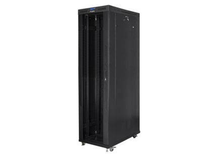 Communication cabinet Lanberg rack cabinet 19" free-standing 47U/800x1200 (flat pack) with glass door lcd black v2