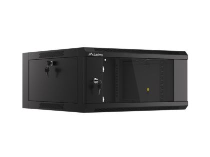 Communication cabinet Lanberg rack cabinet 19" wall-mounted 4U 600 fast assembly (flat pack) black