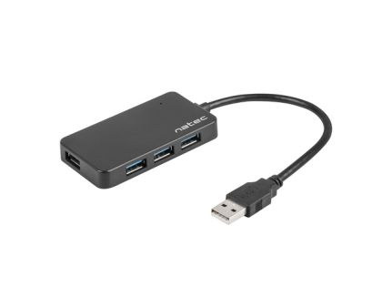 USB hub Natec HUB Moth USB 3.0 4-Port Black
