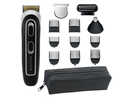 Hair clipper Rowenta TN9140F4, Multistyler Trim & Style Easy, hair + beard + body + ear & nose, cordless, wet & dry, minimum cutting length 0.5mm, hair blade 42mm, 6 fix hair combs, hair cutting lengths 3, 6, 9, 12, mm, beard blade 32mm, 3 fix