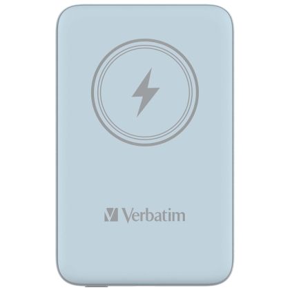 Външна батерия Verbatim MCP-10BE Power Pack 10000 mAh with UBS-C PD 20W / Magnetic Wireless Charging 15W Blue