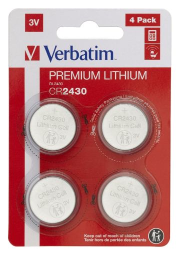 Battery Verbatim LITHIUM BATTERY CR2430 3V 4 PACK