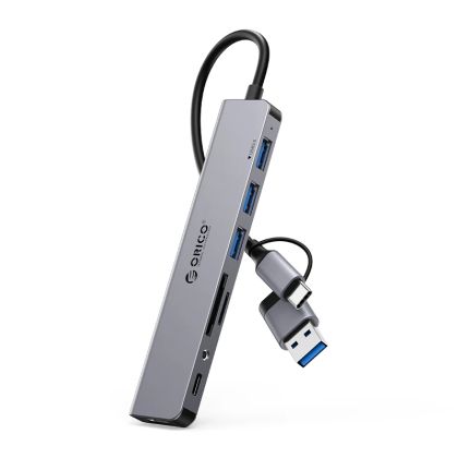 Orico хъб HUB USB3.0/2.0 HUB 8 port USB-C/A - YSA8-U3-GY-BP