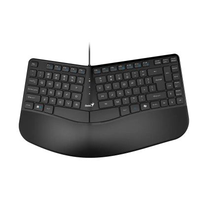 Genius Ergonomic Keyboard Ergo KB-700 Black - Copilot, Split Wave Design, Palm Rest