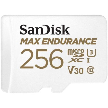 Memory card SANDISK MAX Endurance micro SDXC UHD, SD Adapter, 256GB, Class 10