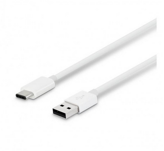Cable USB Type A - USB Type C 1m, 2A, silicone, White