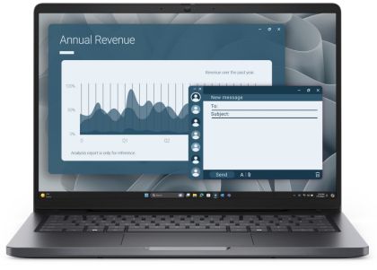 Лаптоп Dell Pro 14 PC14255, AMD Ryzen 5 PRO 230 (22 MB cache, 6cores,  up to 4.9 GHz, 16 TOPS NPU), 14" FHD+(1920x1200) IPS, 300nits AG, 16 GB: 1 x 16 GB, DDR5, 5600 MT/s, 512 GB SSD, AMD Radeon 760M graphics, FHD HDR IR Cam and Mic, Wi-Fi 6E, FPR, Backli