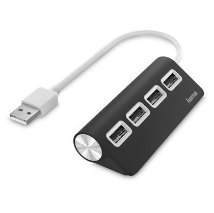 Компютърен аксесоар USB HUB 4 порта HAMA USB 2.0 BK