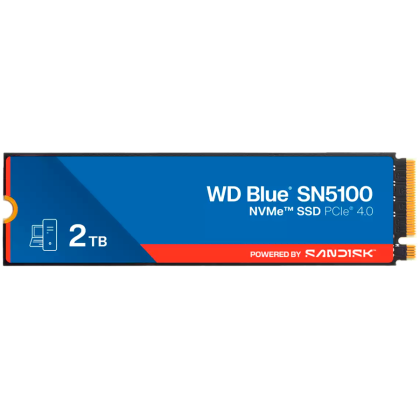 SSD WD Blue SN5100 2TB M.2 2280 PCIe Gen4 x4 NVMe QLC 3D, Read/Write: 7100/6700 MBps, IOPS 1000K/1300K, TBW: 900