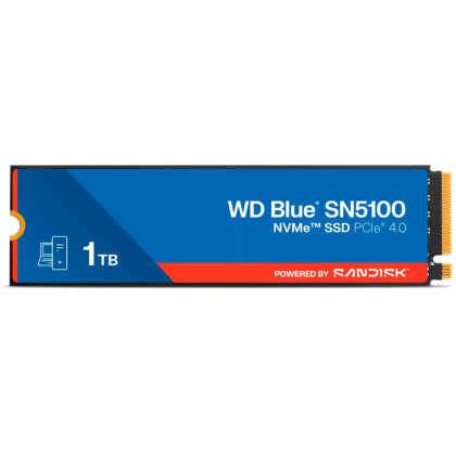 SSD WD Blue SN5100 1TB M.2 2280 PCIe Gen4 x4 NVMe QLC 3D, Read/Write: 7100/6700 MBps, IOPS 1000K/1300K, TBW: 600