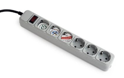 Gembird Surge Protector - SPG6-B-6C - 6 x Schuko, 1.8 m, IP20
