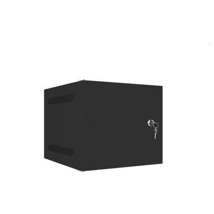 Комуникационен шкаф Lanberg rack cabinet 10" wall-mount 4U / 280x310 for self-assembly (flat pack) with metal door, black