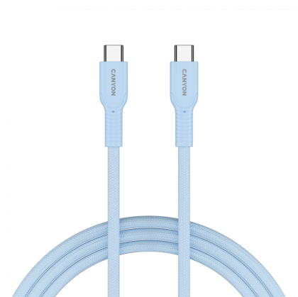 CANYON cable OnWire 60CL C-C 60W COLOR Braided 1m Light Blue