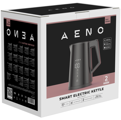 AENO Electric Kettle EK7S Smart: 1850-2200W, 1.7L, Strix, Double-walls, Temperature Control, Keep warm Function, Control via Wi-Fi, LED-display, Non-heating body, Auto Power Off, Dry tank Protection