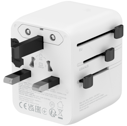 CANYON Travel Adapter OnTour 20 EU/UK/US/AUS 20W  White