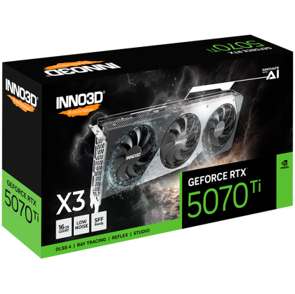 INNO3D NVIDIA RTX 5070 Ti X3 OC 16GB GDDR7 256 bit, 2482MHz / 28Gbps, 3x DP, 1x HDMI, 3 fan 2 slots