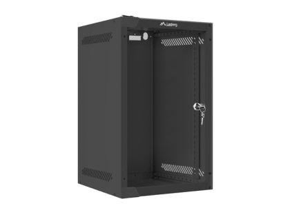 Комуникационен шкаф Lanberg rack cabinet 10" wall-mount 9U / 280x310 for self-assembly (flat pack), black