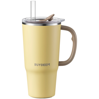 BUYDEEM Thermo Mug With Straw 700 ml, model DS57, color Mellow Yellow