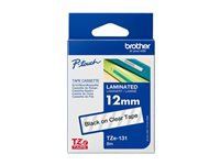 BROTHER TZE131 laminate tape 12mm BLACK ON CLEAR
