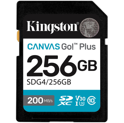 KINGSTON 256GB SDXC Canvas Go Plus Gen4 200MB/s C10 UHS-I U3 V30